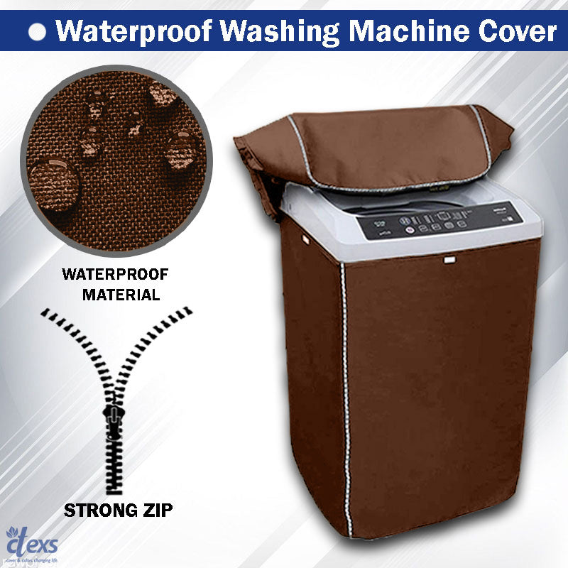 Waterproof Washing Machine Cover - Dark Brown