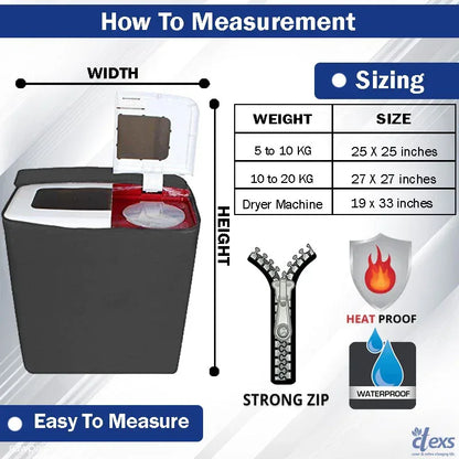 Waterproof Washing Machine Cover - Grey - Ctexs
