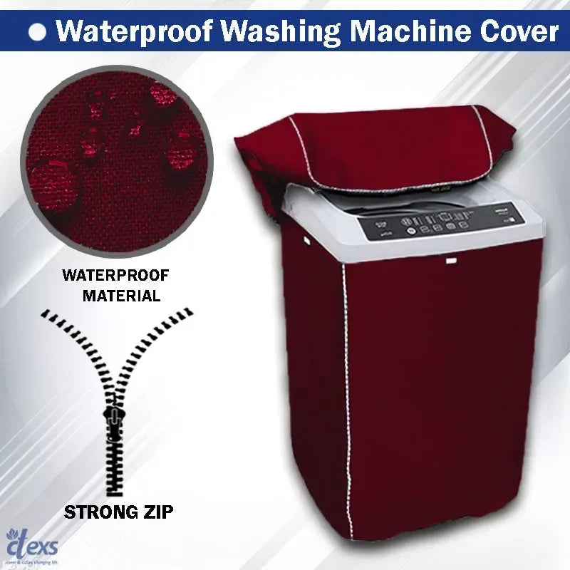 Waterproof Washing Machine Cover - Mehroon - Ctexs