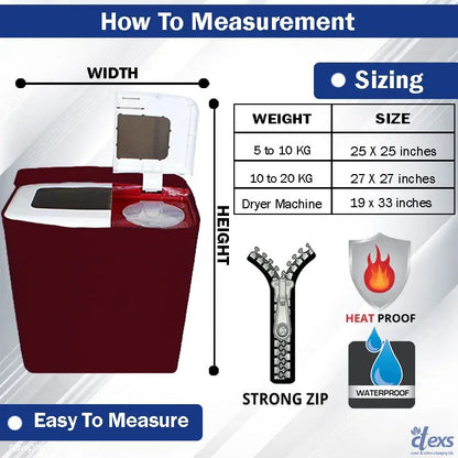 Waterproof Washing Machine Cover - Mehroon - Ctexs