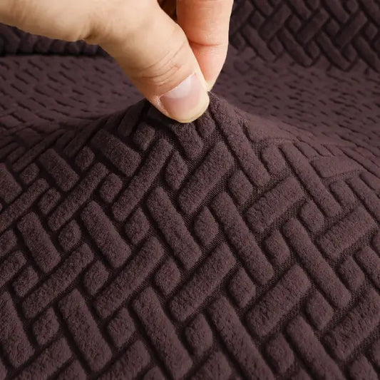 Stripe Jacquard Dining Chair Seat Cover - Dark Brown