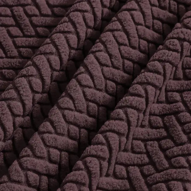 Stripe Jacquard Dining Chair Seat Cover - Dark Brown
