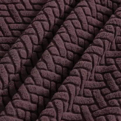 Stripe Jacquard Dining Chair Seat Cover - Dark Brown