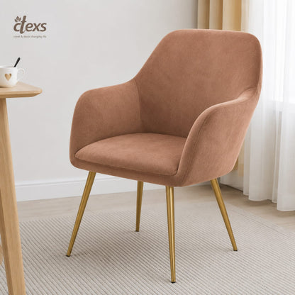 Terry Velvet Turkish Arm Chair Cover - Camel Brown