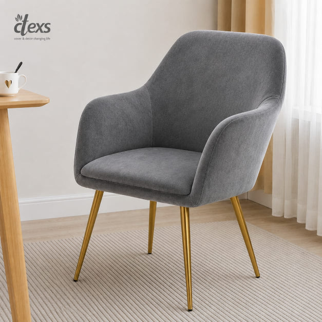 Terry Velvet Turkish Arm Chair Cover - Grey