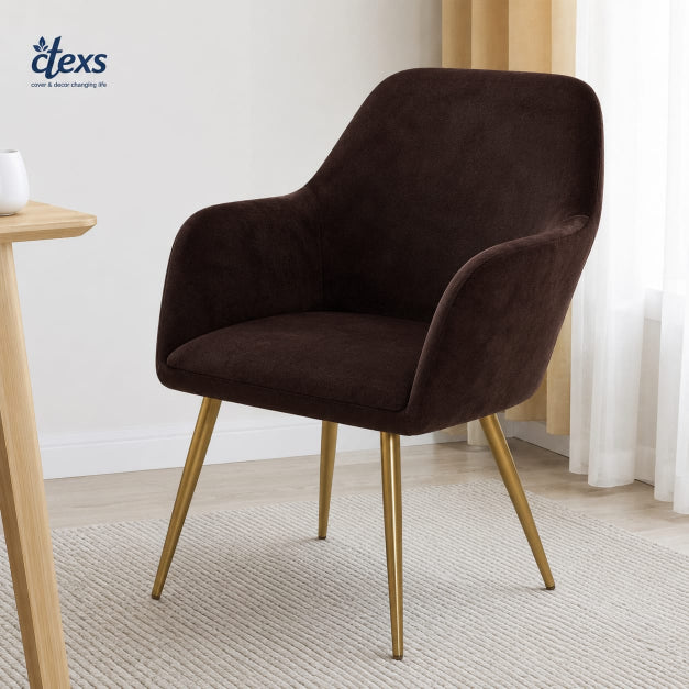 Terry Velvet Turkish Arm Chair Cover - Dark Brown