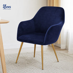 Terry Velvet Turkish Arm Chair Cover - Navy Blue