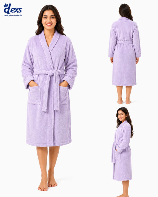 Unisex Fluffy Bathrobe - Purple