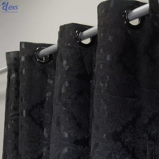 Premium Jacquard Curtain Black - Ctexs