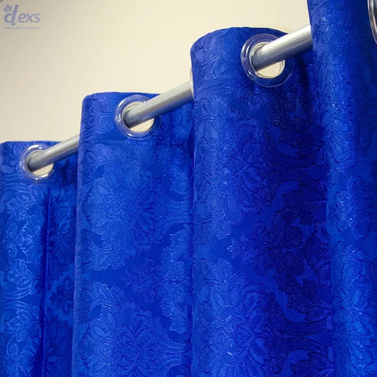 Premium Jacquard Curtain Blue - Ctexs