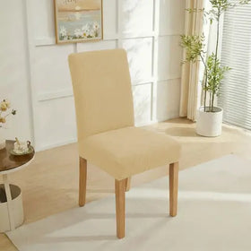Embossed Geometric Jacquard Dinning Chair Cover - Beigh