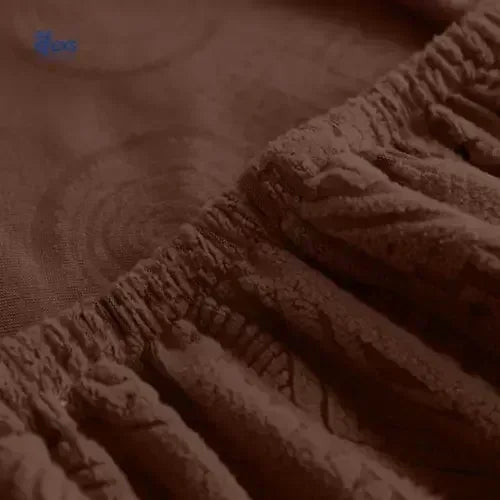 L-Shape Embossed Geometric Jacquard Sofa Cover - Dark Brown - Ctexs