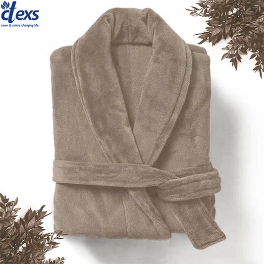 Velour Bathrobe - Light Brown