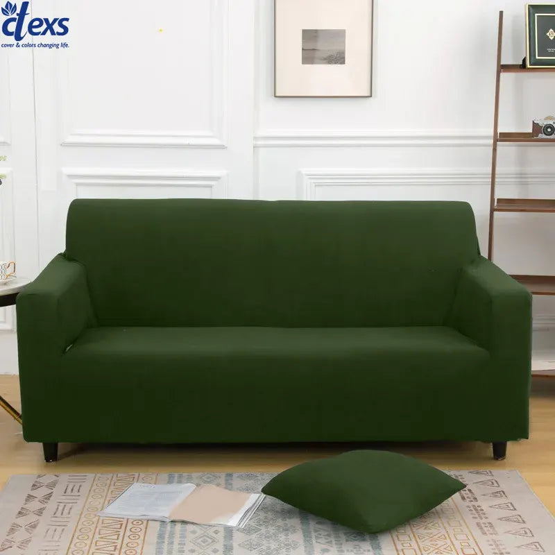 Jersey Sofa Cover - Olive Green