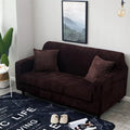 Terry Stretchable Velvet Sofa Covers | Dark Brown