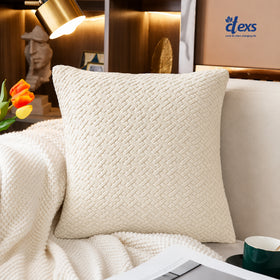 Stripe Jacquard Cushion Covers - Off White