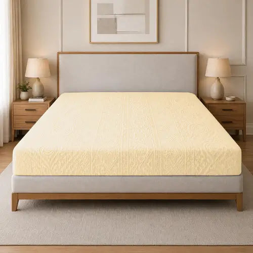 Embossed Geometric Jacquard Bed Fitted - Beigh