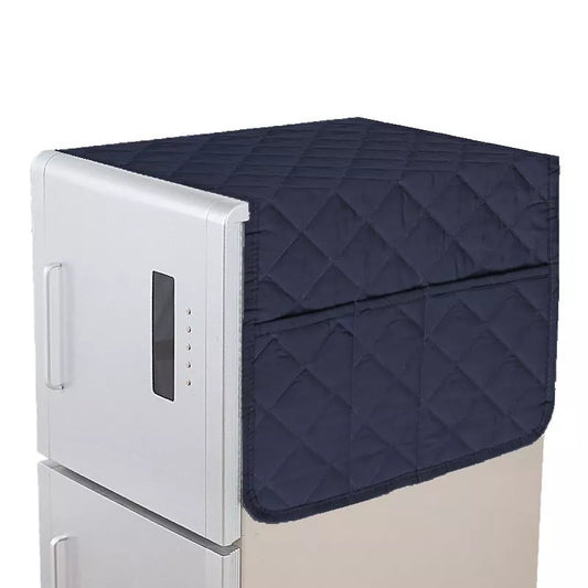 Quilted Fridge Cover With Pocket | Navy Blue