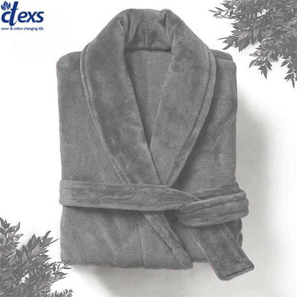 Velour Bathrobe - Light Grey - Ctexs