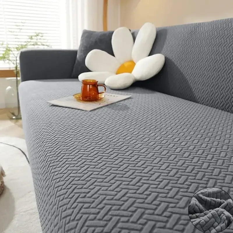 Stripe Jacquard Sofa Cover - Grey - Ctexs