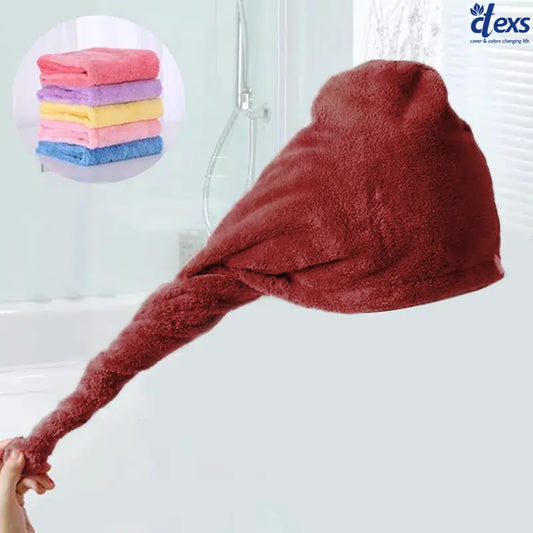 Hair Drying Turban Towel - TURBIE CAP - Maroon