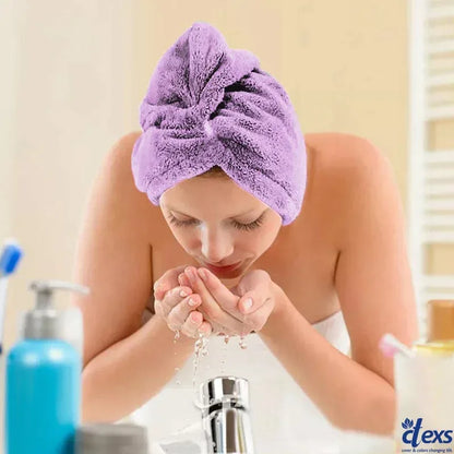 Hair Drying Turban Towel - TURBIE CAP - Purple