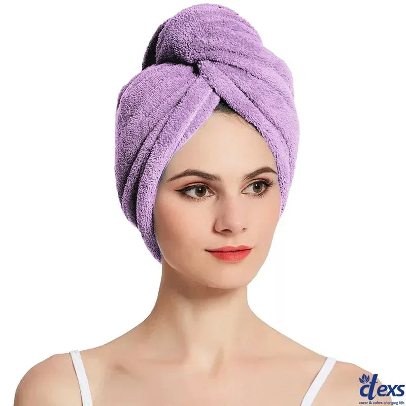 Hair Drying Turban Towel - TURBIE CAP - Purple