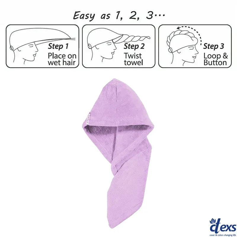 Hair Drying Turban Towel - TURBIE CAP - Purple