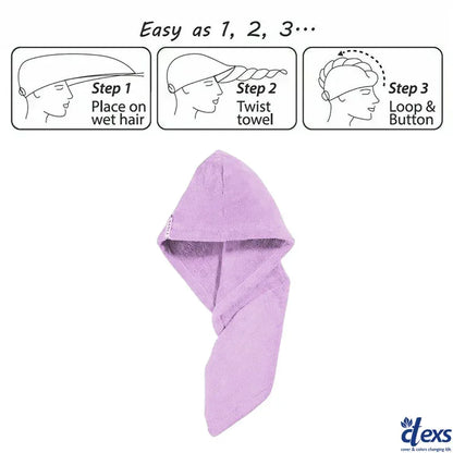 Hair Drying Turban Towel - TURBIE CAP - Purple