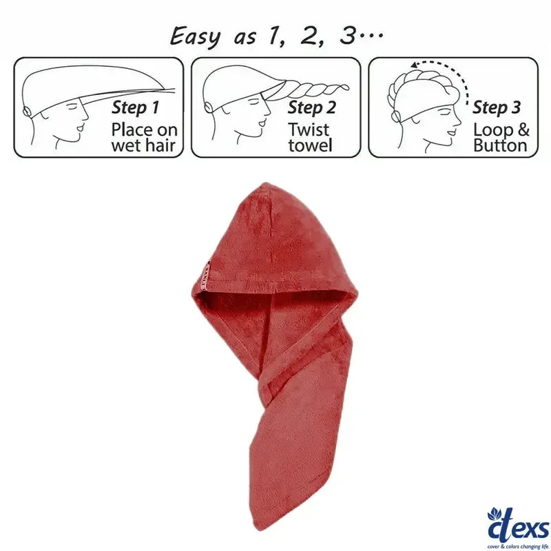 Hair Drying Turban Towel - TURBIE CAP - Maroon