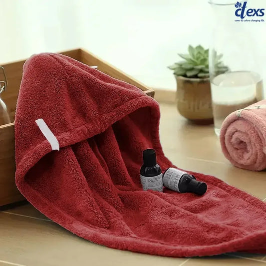 Hair Drying Turban Towel - TURBIE CAP - Maroon