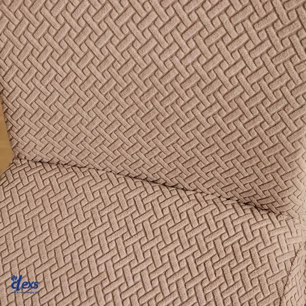Stripe Jacquard Dining Chair Cover - Beigh - Ctexs