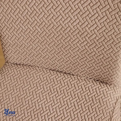 Stripe Jacquard Dining Chair Cover - Beigh - Ctexs