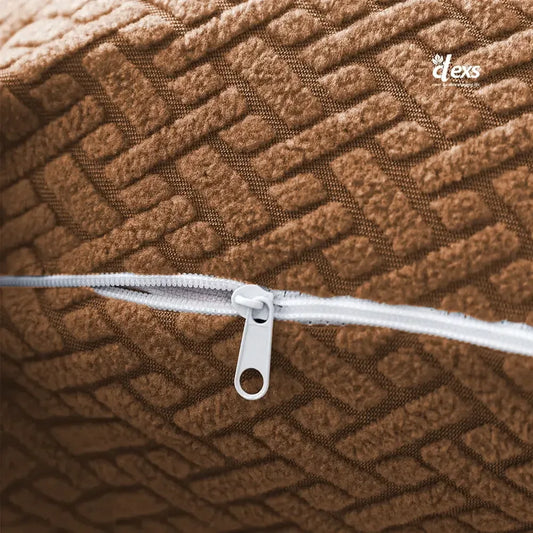 Stripe Jacquard Cushion Covers - Camel Brown - Ctexs