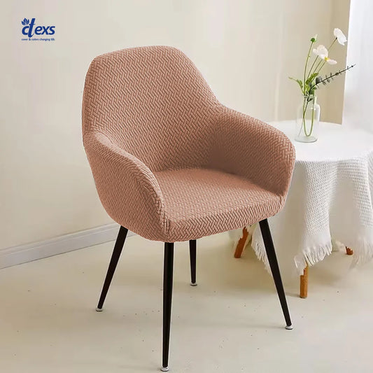 Stripe Jacquard Turkish Arm Chair Cover - Beigh