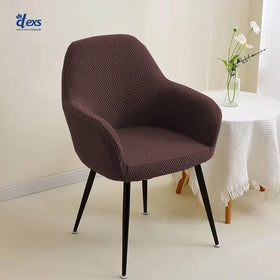 Stripe Jacquard Turkish Arm Chair Cover - Dark Brown - Ctexs