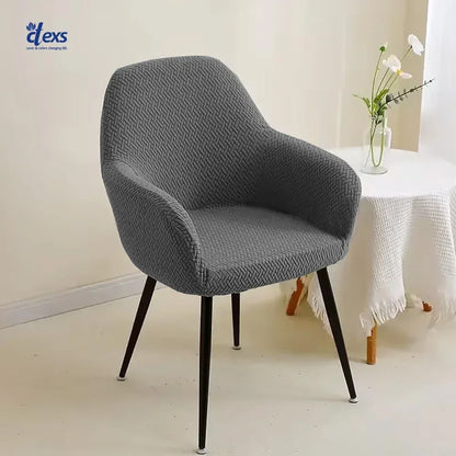 Stripe Jacquard Turkish Arm Chair Cover - Grey - Ctexs