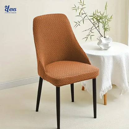 Stripe Jacquard Turkish Chair Cover - Camel Brown - Ctexs
