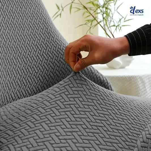 Stripe Jacquard Turkish Chair Cover - Grey - Ctexs
