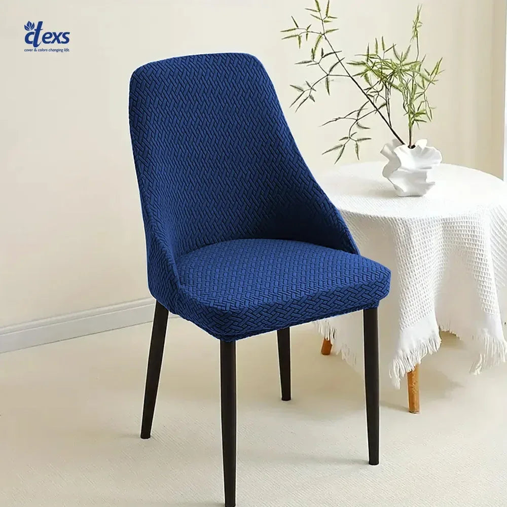 Stripe Jacquard Turkish Chair Cover - Navy Blue - Ctexs