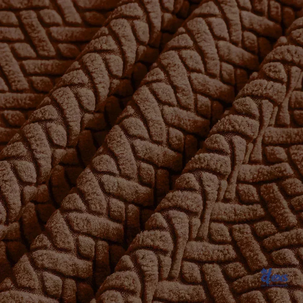 Stripe Jacquard Turkish Chair Cover - Dark Brown - Ctexs