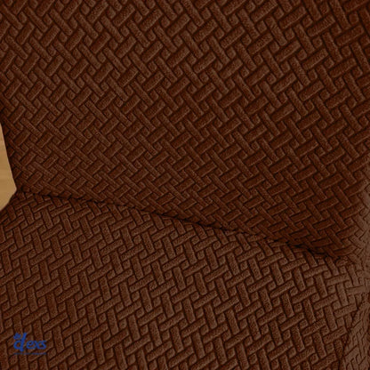 Stripe Jacquard Dining Chair Cover - Dark Brown - Ctexs