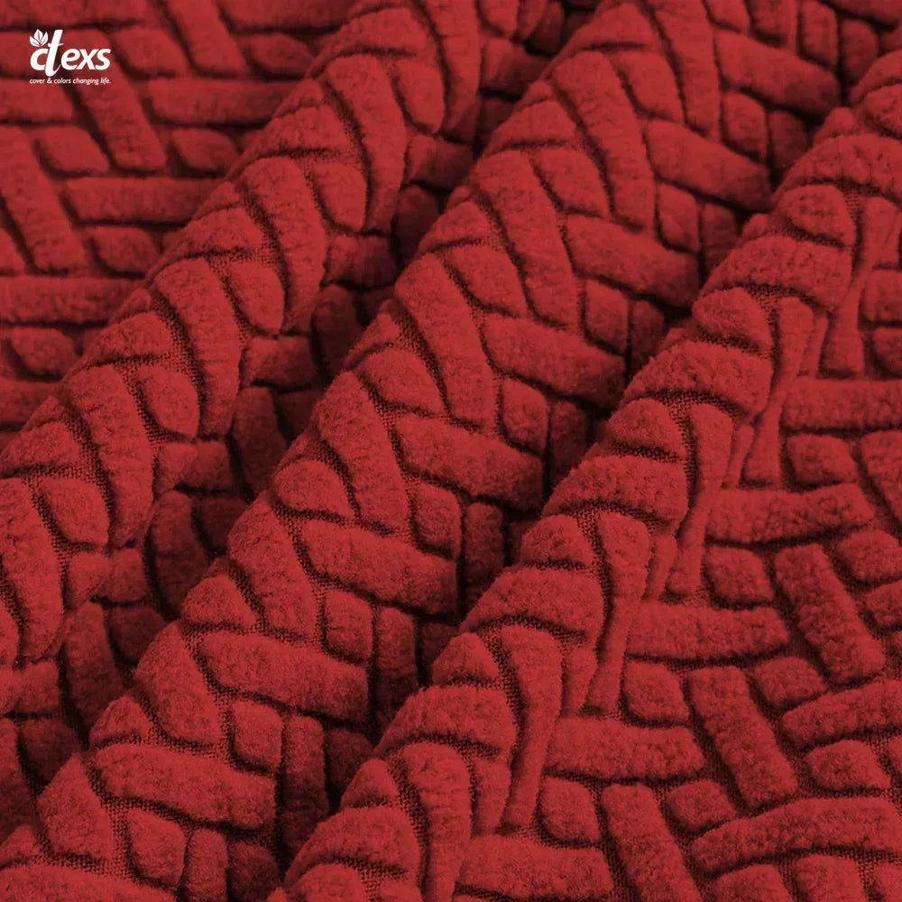 Stripe Jacquard Turkish Chair Cover - Mehroon - Ctexs