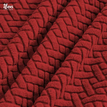 Stripe Jacquard Turkish Chair Cover - Mehroon - Ctexs