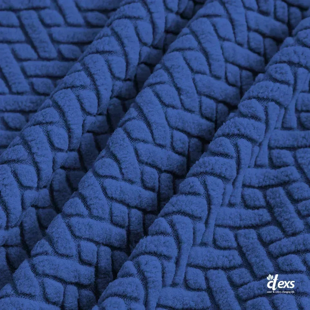 Stripe Jacquard Turkish Chair Cover - Navy Blue - Ctexs
