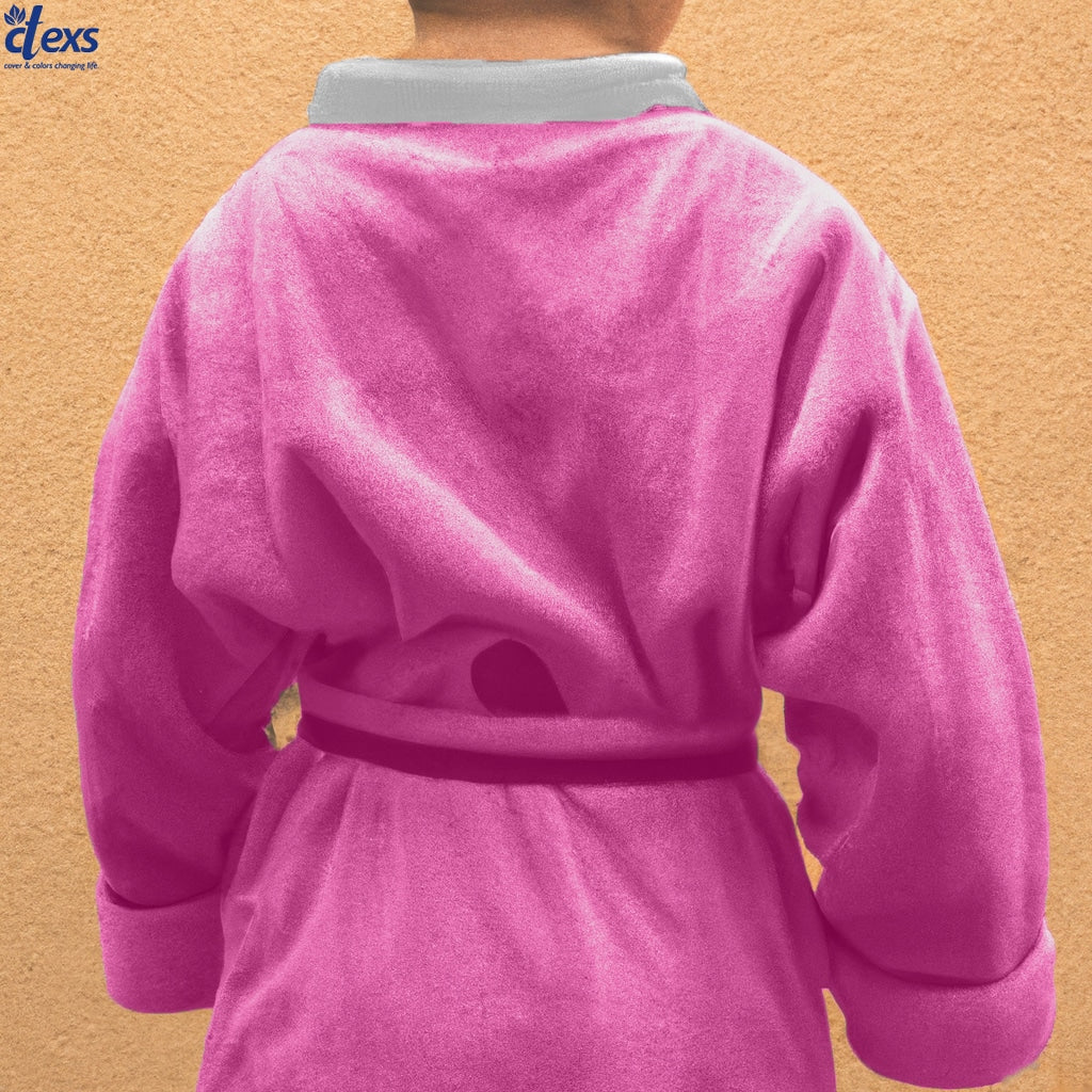 Fluffy Kids Bathrobe - Pink