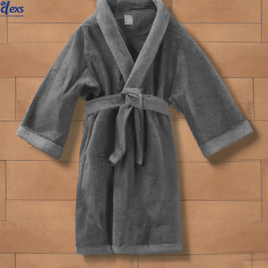 Fluffy Kids Bathrobe - Grey