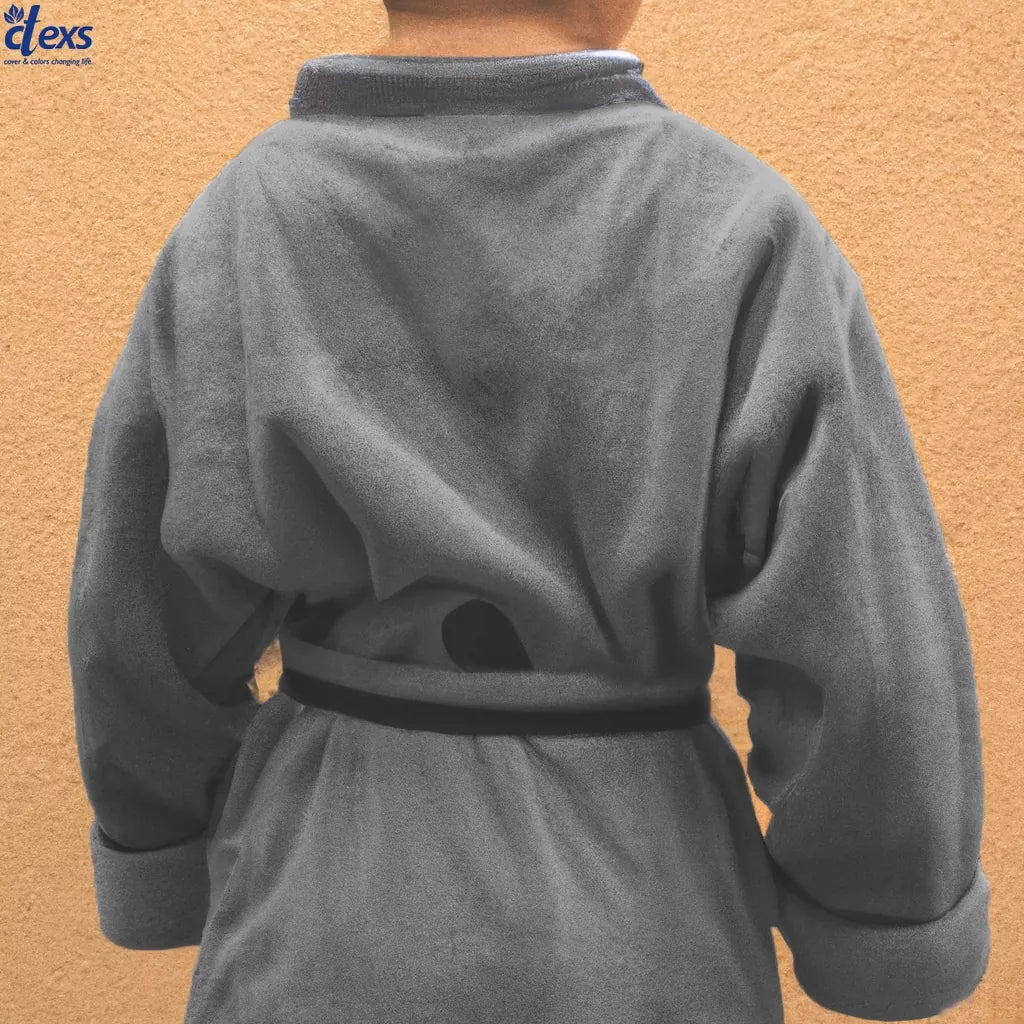 Fluffy Kids Bathrobe - Grey