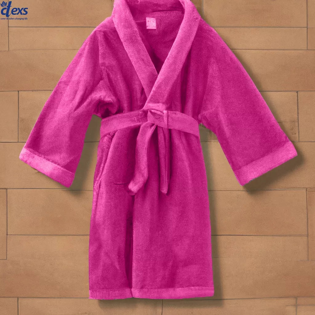 Fluffy Kids Bathrobe - Pink