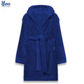 Kids Soft Velvet Bathrobe - Navy Blue